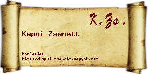 Kapui Zsanett névjegykártya